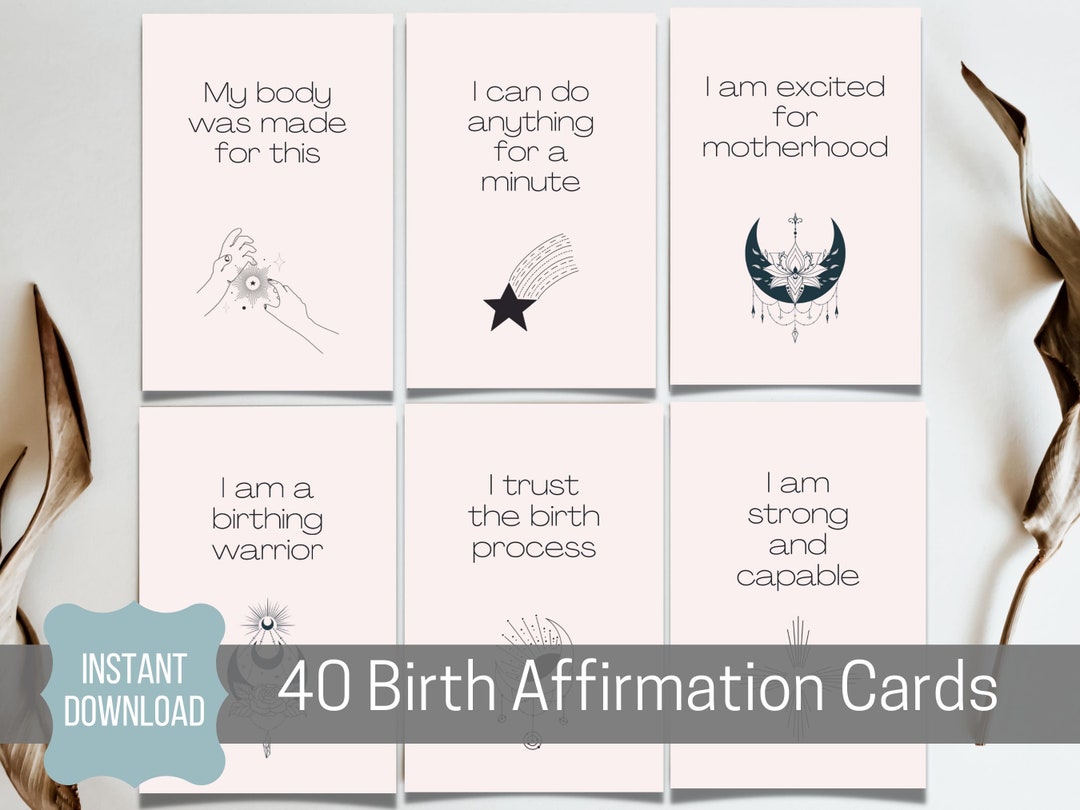 Birth Affirmations Printable Birth Affirmation Cards Plus Bonus Phone ...