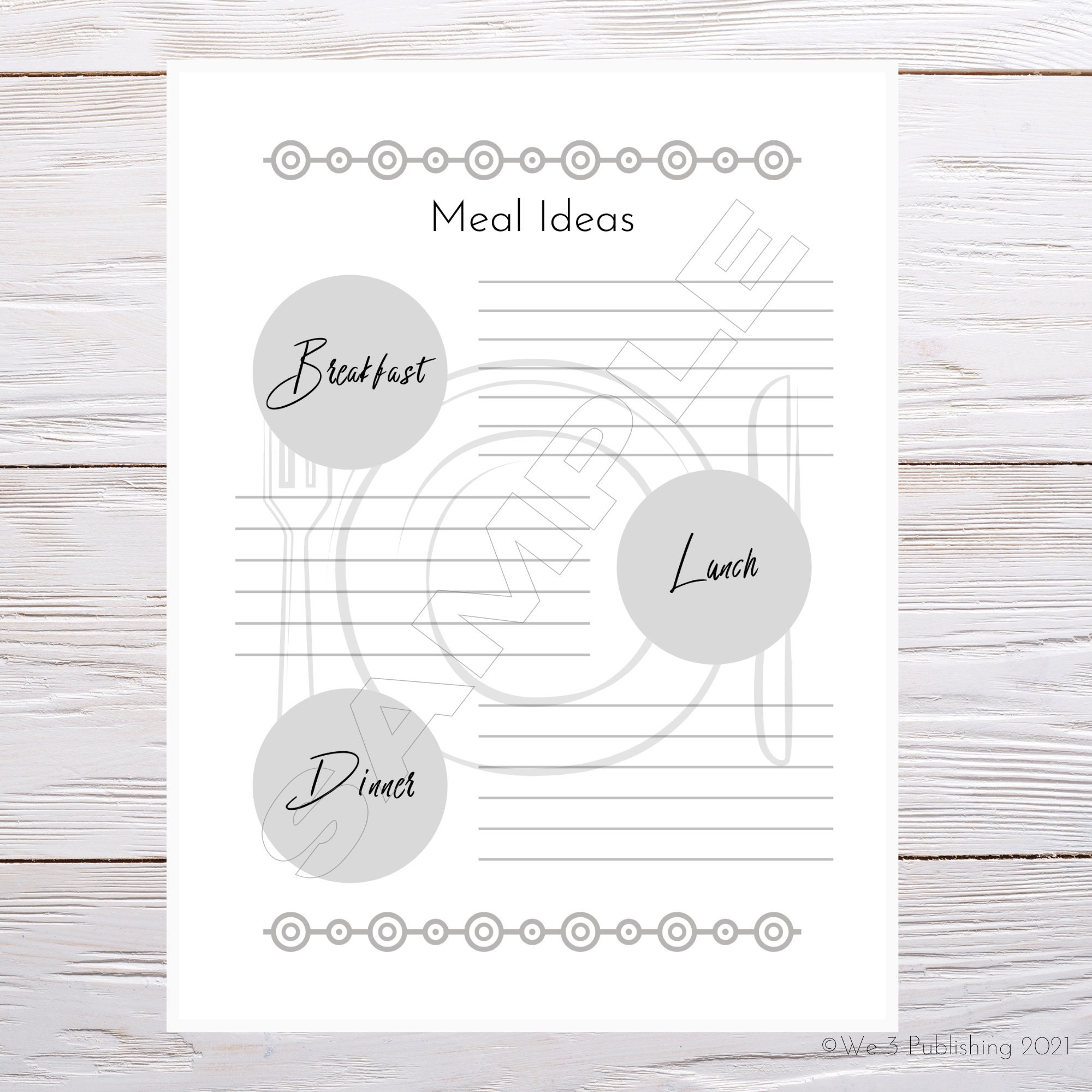 Meal Planner Printable and Grocery List Printable | Instant DIGITAL ...