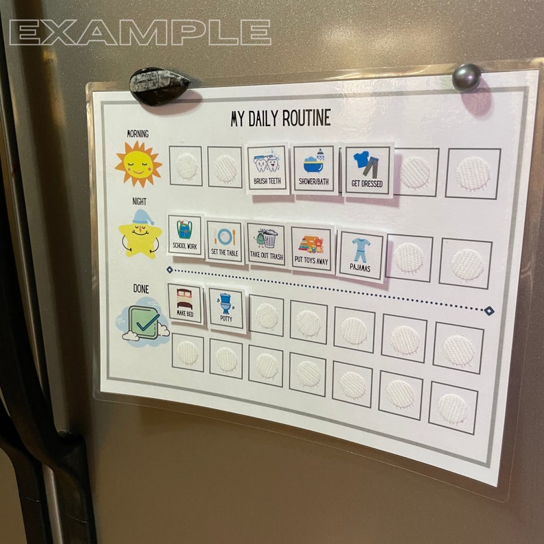 Printable Kids Chore Chart: Morning & Evening Routine (instant Download ...