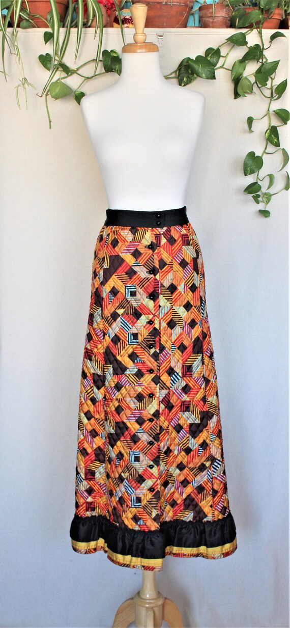quilted maxi skirt