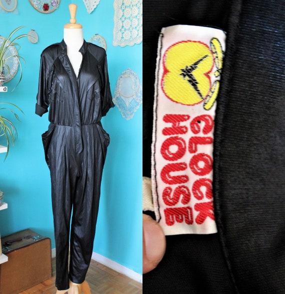 Shiny Disco Jumpsuit/Black Jumpsuit Womens/Harem J