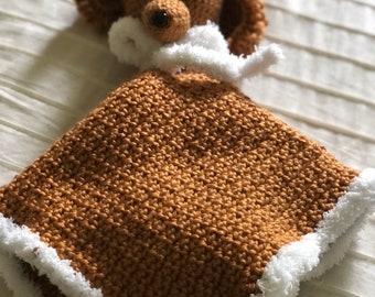 Gehäkeltes Goldendoodle Schmusetuch / Schmusetuch für Babies und Kleinkinder. (Taubblinde Künstlerin, siehe Bio).
