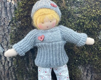 WOOL doll clothes Waldorf Knit Doll Sweater for 15 Waldorf doll doll cardigan