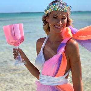 Rose Opal Aura Crystal Chalice Grail & Bowl