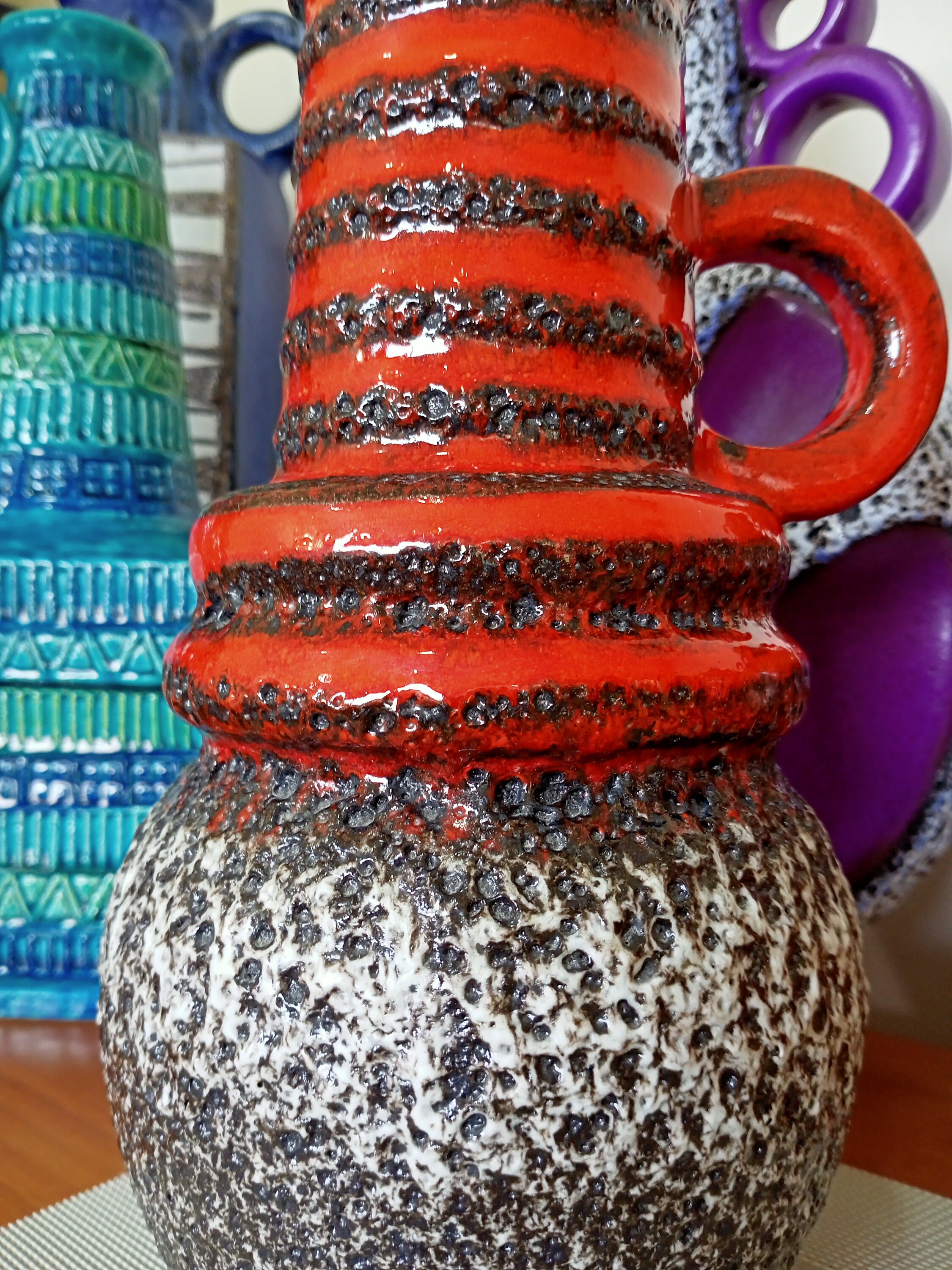 A Vintage 1970's Scheurich Vase, West German Pottery, Fat A Vintage 1970's Scheurich Vase, West German Pottery, Fat