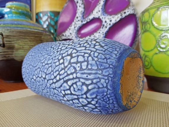 Vintage 1960's Vase, East German Fat Lava Pottery, Retro Mid