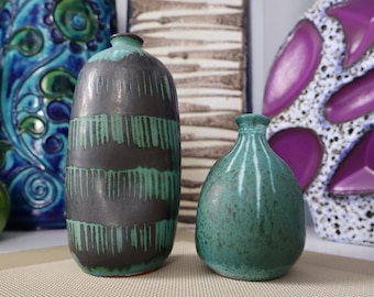 Vintage 1960's Green Vase, Fat Lava Pottery, Ruscha 313, Retro Mid
