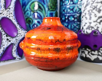 Vintage 1960's Scheurich Vase, West German Fat Lava Pottery, Retro