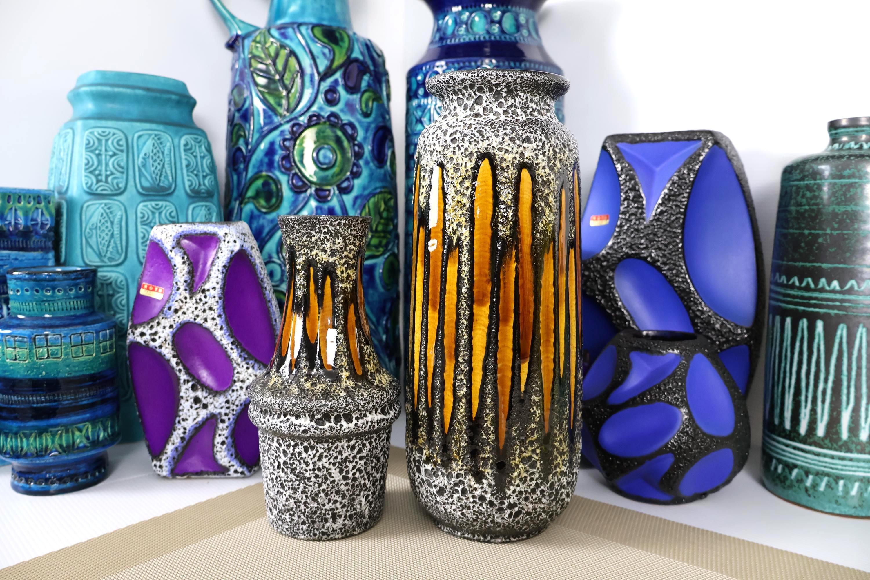 Vintage 1960's Scheurich Vases, West German Fat Lava Pottery