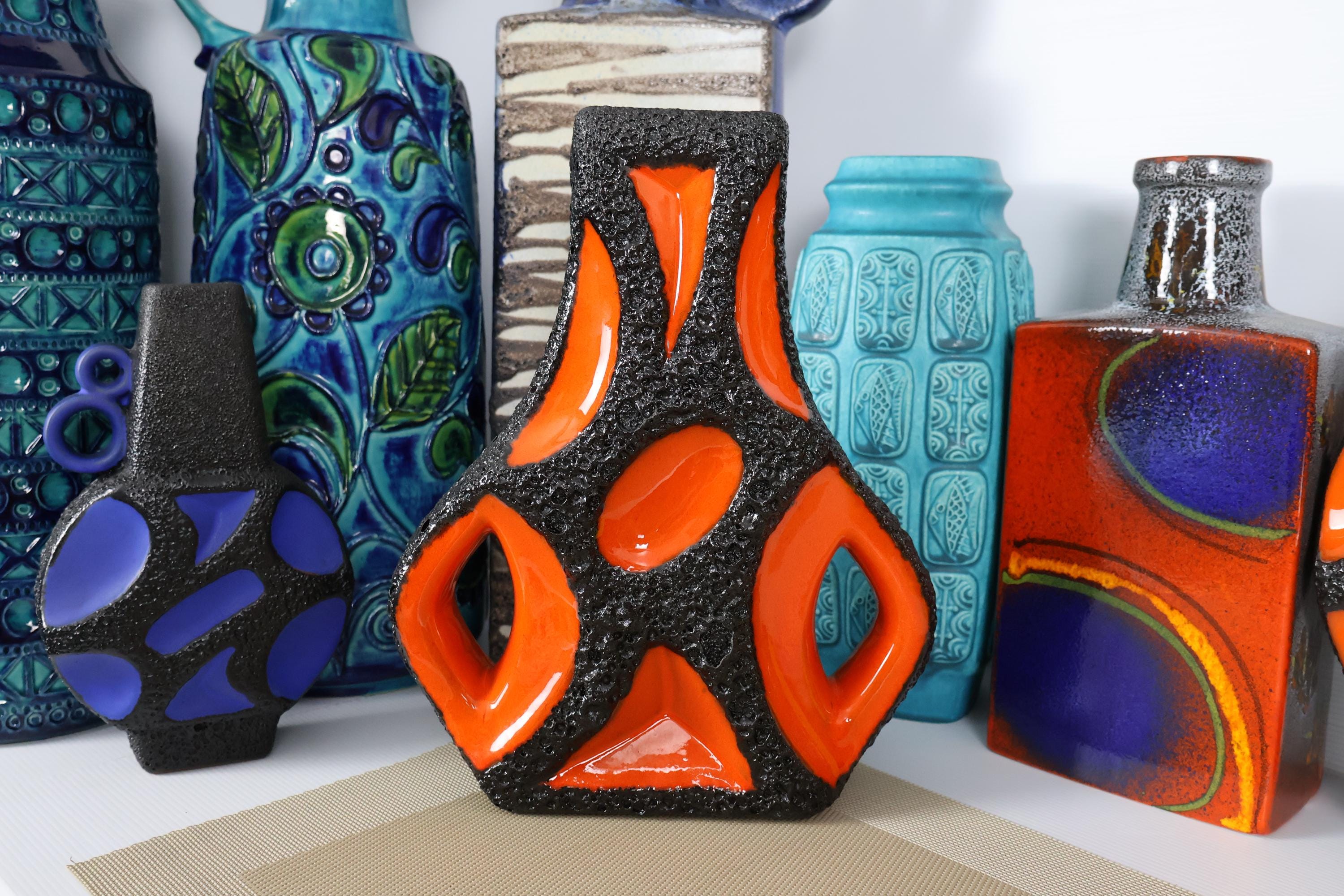 ★１点限り★ Fat Lava Roth keramik 313 希少 Vintage 1970's Roth Keramik Guitar Vase, Fat Lava Pottery, Retro