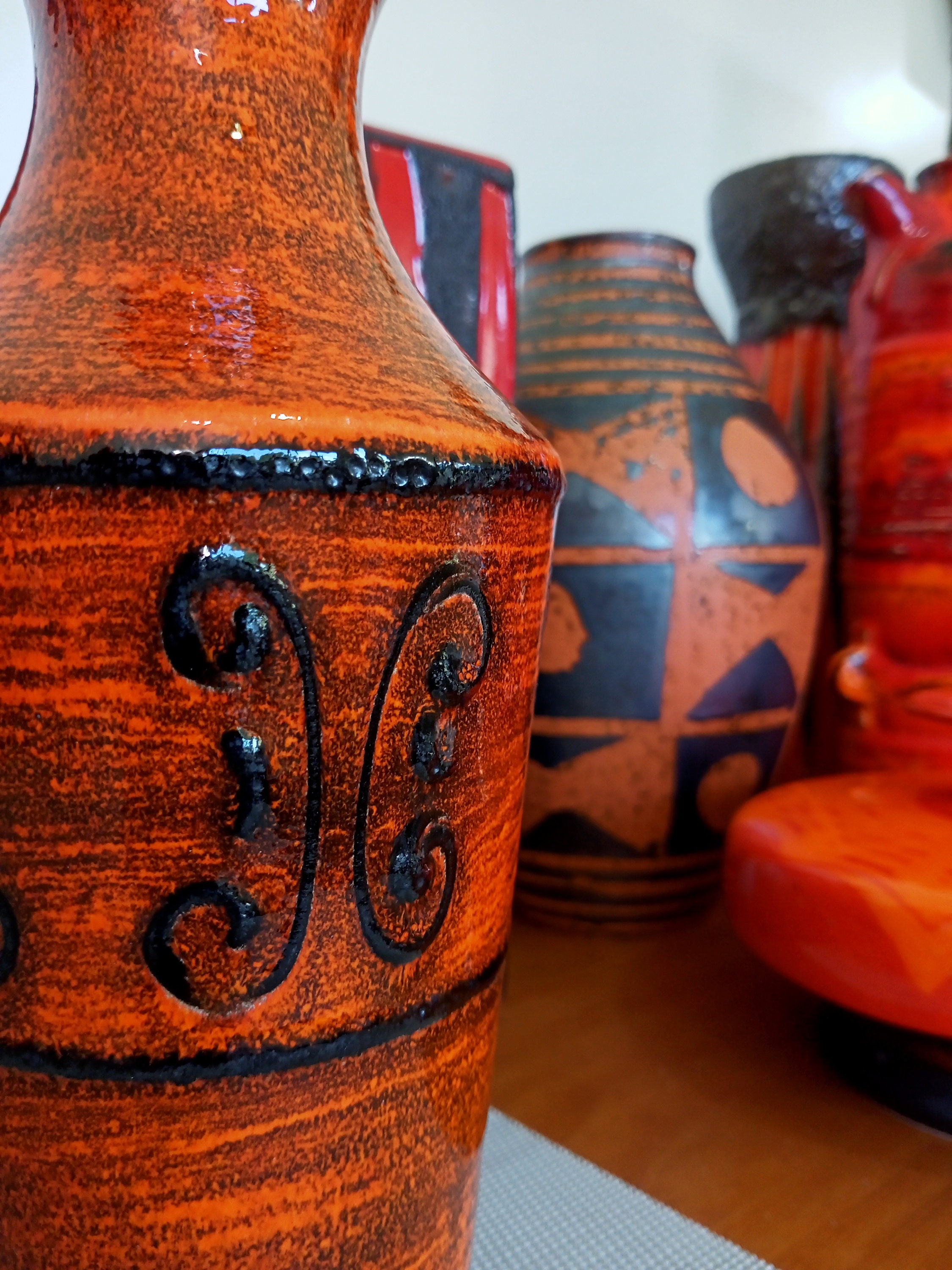 Vintage 1960's Vase, West German Fat Lava Pottery, Retro Mid