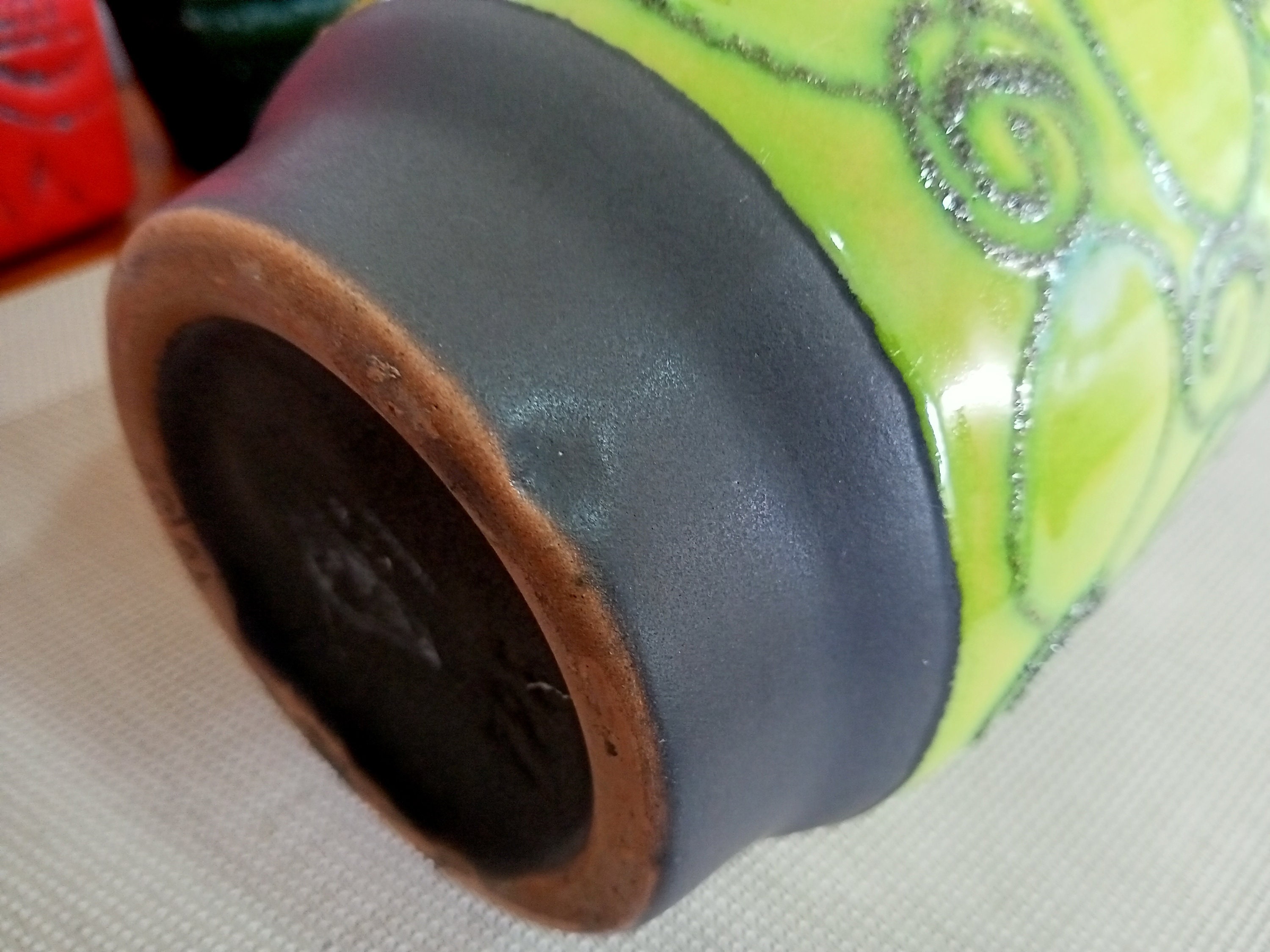 Vintage 1960's Vase, East German Fat Lava Pottery, Retro Abstract