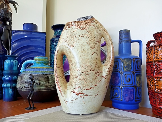 Vintage 1960er Jahre Bertoncello Vase, italienische Keramik, Retro abstraktes mid century Modern Design