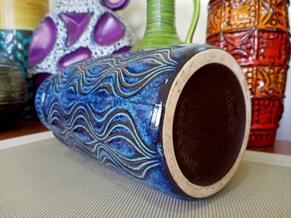 Vintage 1970's Scheurich Vase, West German Fat Lava Pottery, Retro