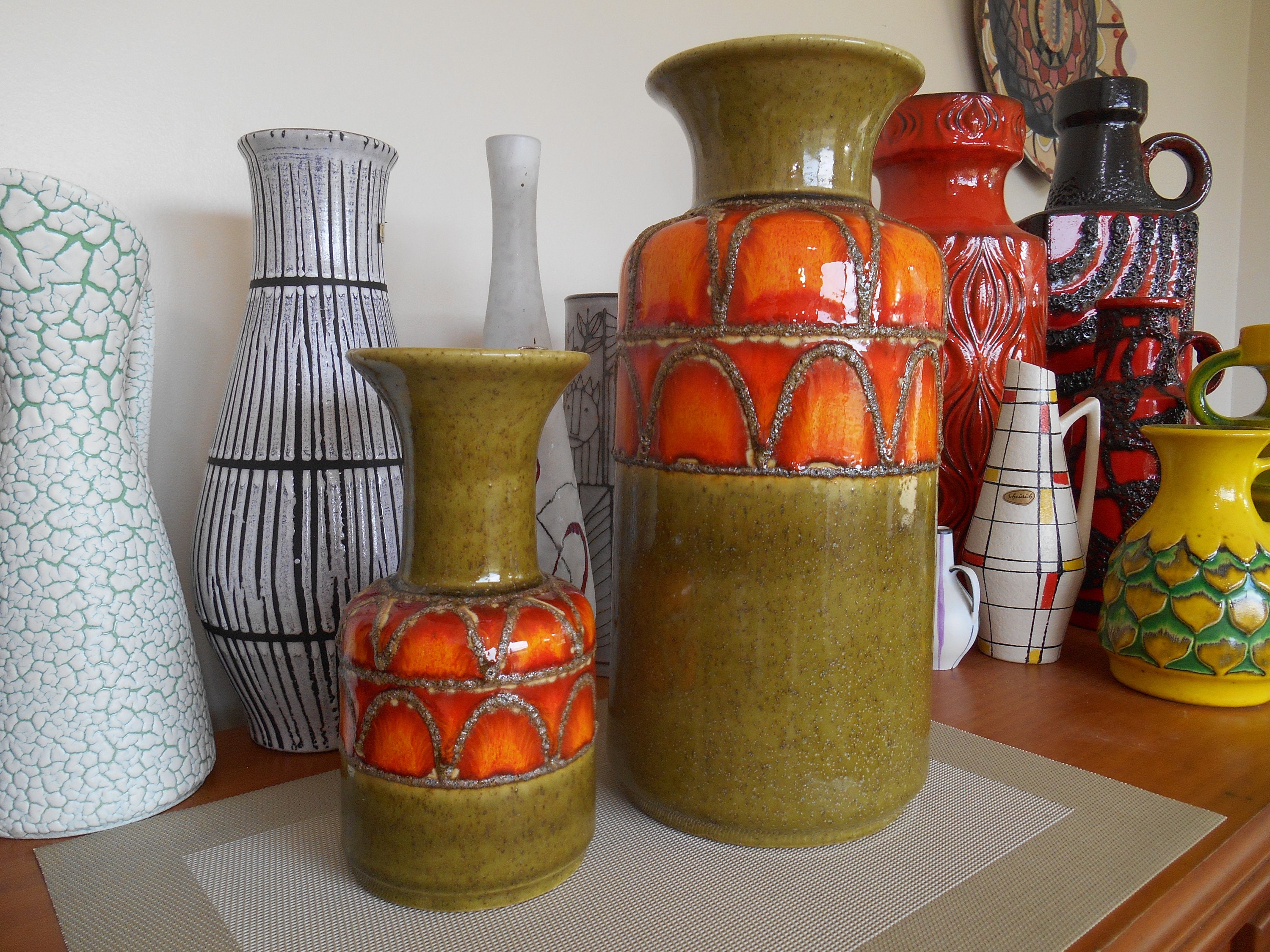 ゆううつ様fat lava JASBA N602-12-14 Jasba N 602 12 14 Vase WGP Mid Century West Germany Fat Lava