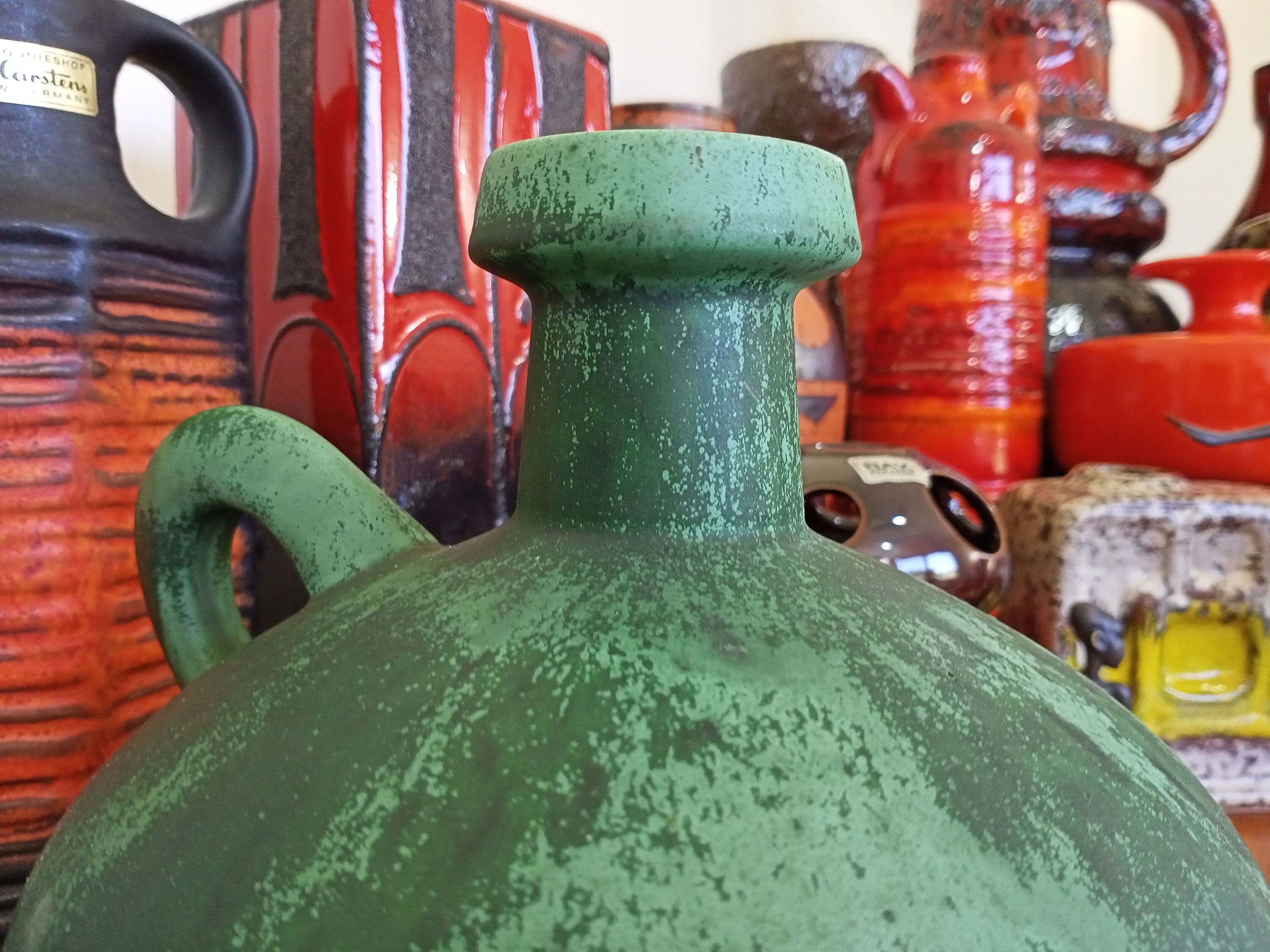 1960 年代のヴィンテージ花瓶、西ドイツの陶器、ファット ラバ時代