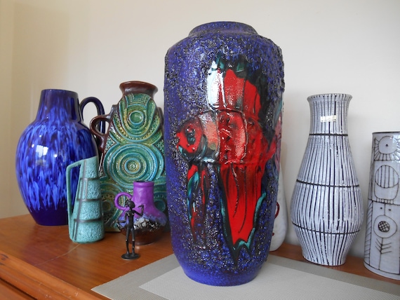 M822 vintage 60's Scheurich 花瓶 Fat Lava Vintage 1960's Scheurich Vase, West German Fat Lava Pottery, Retro