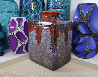 Vintage 1960's Scheurich Vase, West German Fat Lava Pottery, Retro