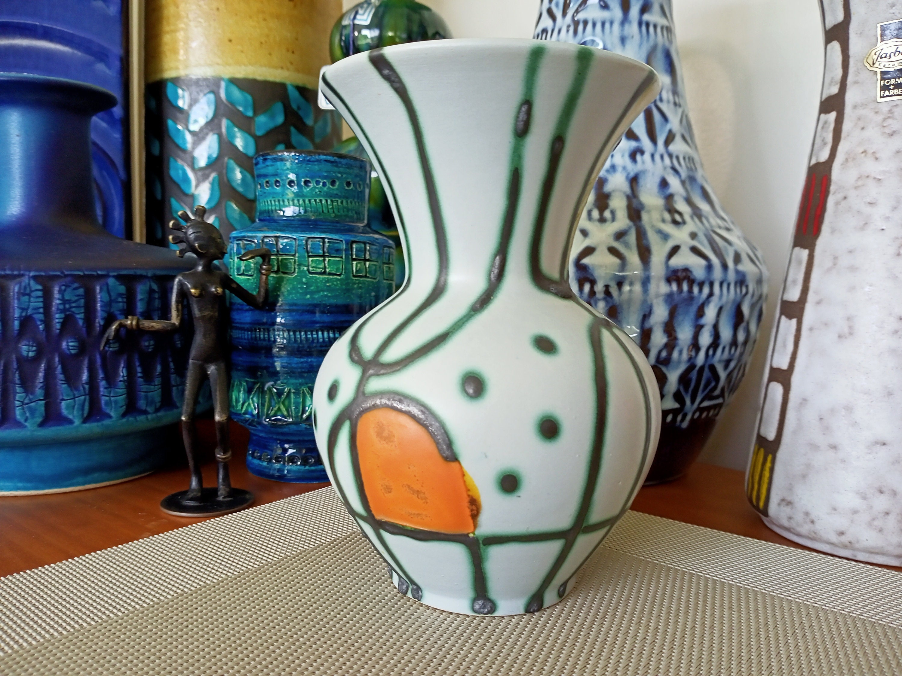 貴重未使用品　西ドイツ製 1960-70年代　花瓶　オブジェ　壺 フラワーベース 北欧ヴィンテージ 雑貨・オブジェの通販