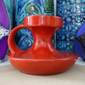 Vintage 1960&#39;s Steuler candle holder, West German pottery, fat lava for your lounge dining kitchen or bar, retro abstract mid century modern