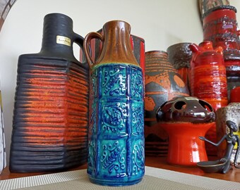 Vintage 1960's Bay Keramik Vase, West German Fat Lava Pottery