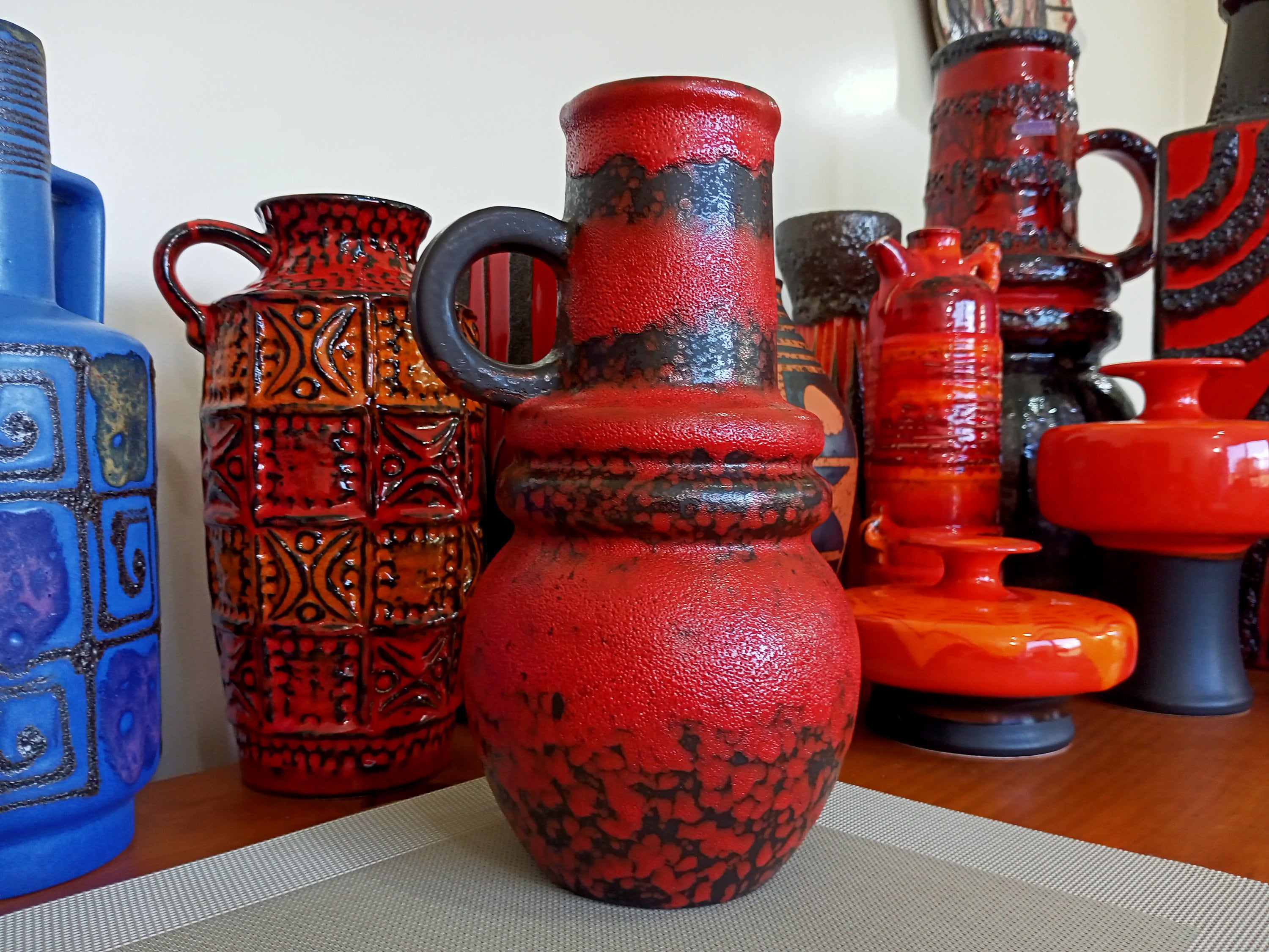 Vintage 1960's Scheurich Vase, West German Fat Lava Pottery, Retro
