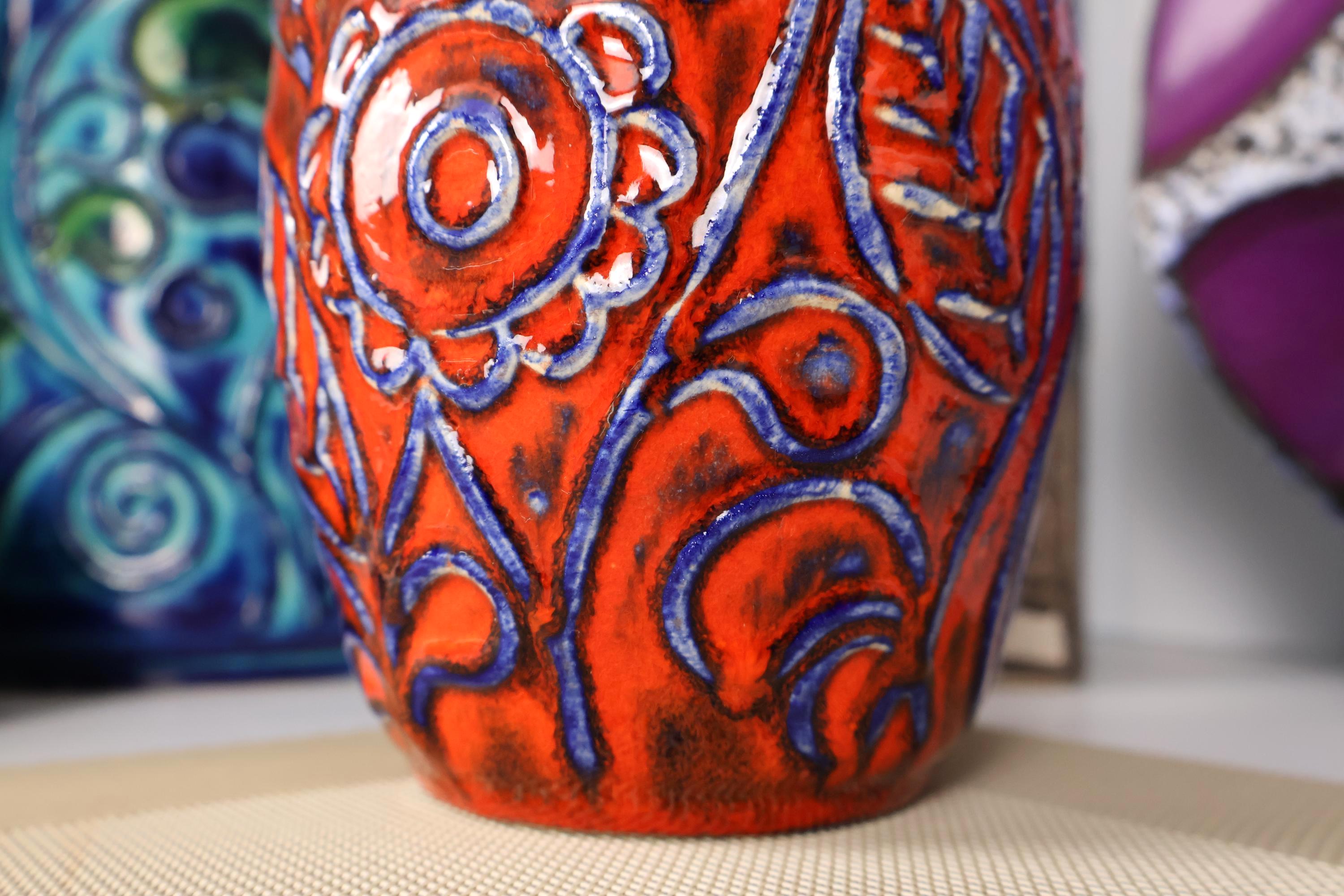 Vintage 1960's Vase, West German Fat Lava Pottery, Retro Mid