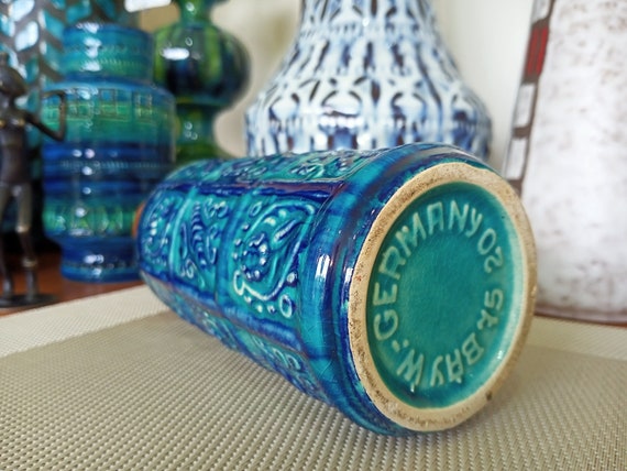 Vintage 1960's Bay Keramik Vase, West German Fat Lava Pottery