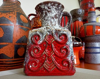 A Vintage 1960's Vase, West German Pottery by U-keramik, Fat