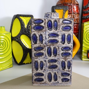 Vintage 1960&#39;s vase, West German pottery by Schlossberg, fat lava for the lounge dining kitchen or office, retro abstract mid century design