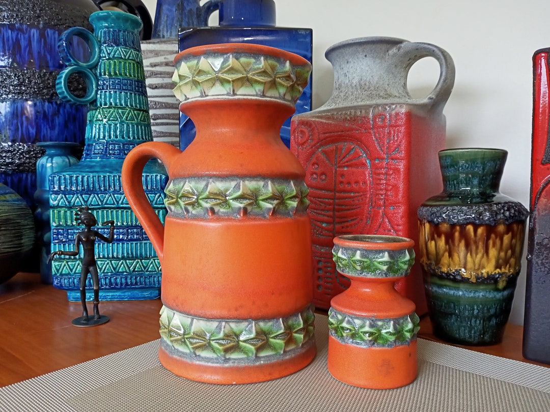 彩色陶器　テラコッタ 二口水差し　アンティーク il_1080xN.4006947894_3sk8.jpg