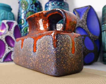 A Vintage 1960's Vase, West German Pottery by U-keramik, Fat Lava