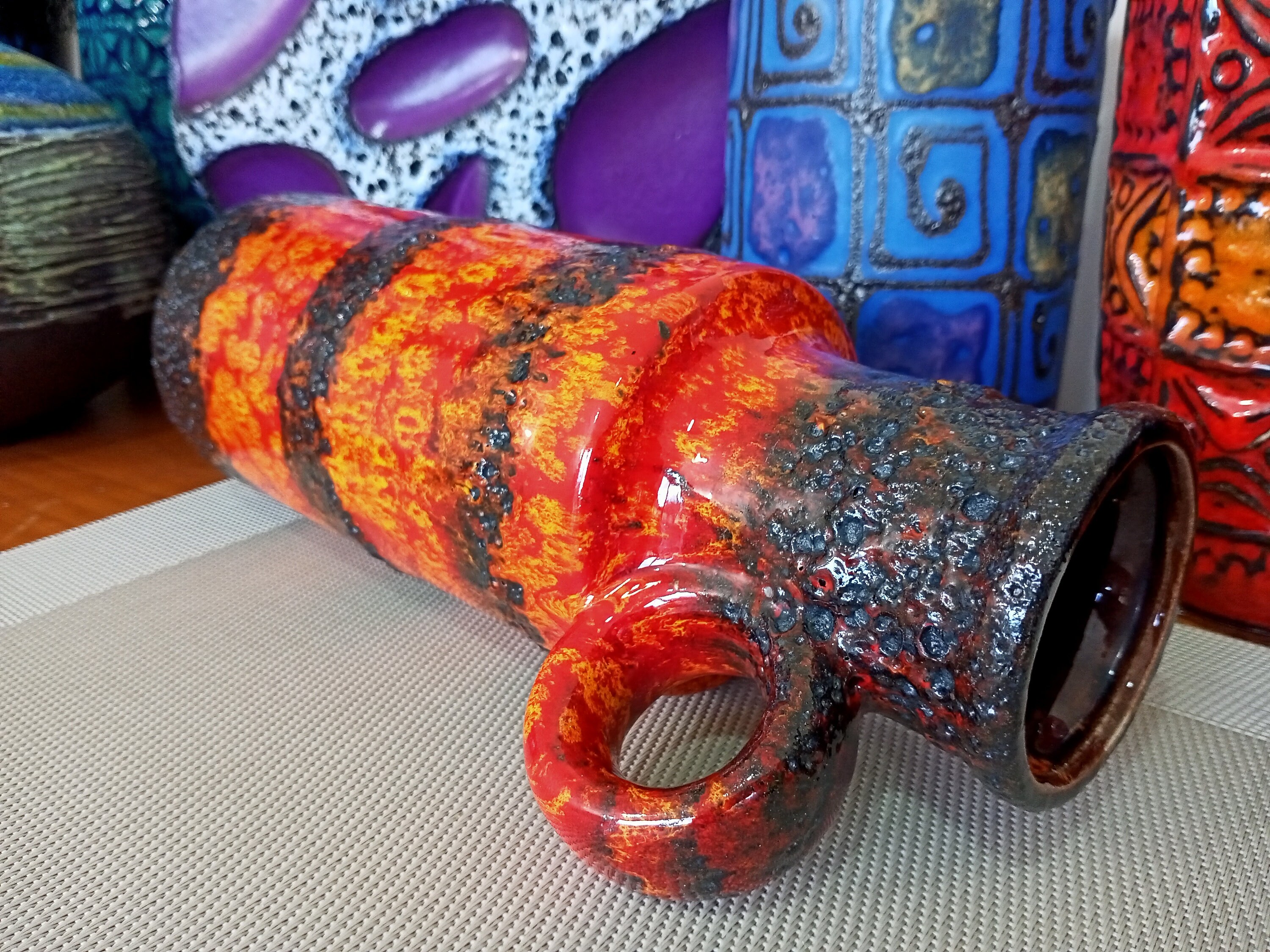 A Vintage 1970s Scheurich Vase, West German Pottery, Fat A Vintage 1970s Scheurich Vase, West German Pottery, Fat