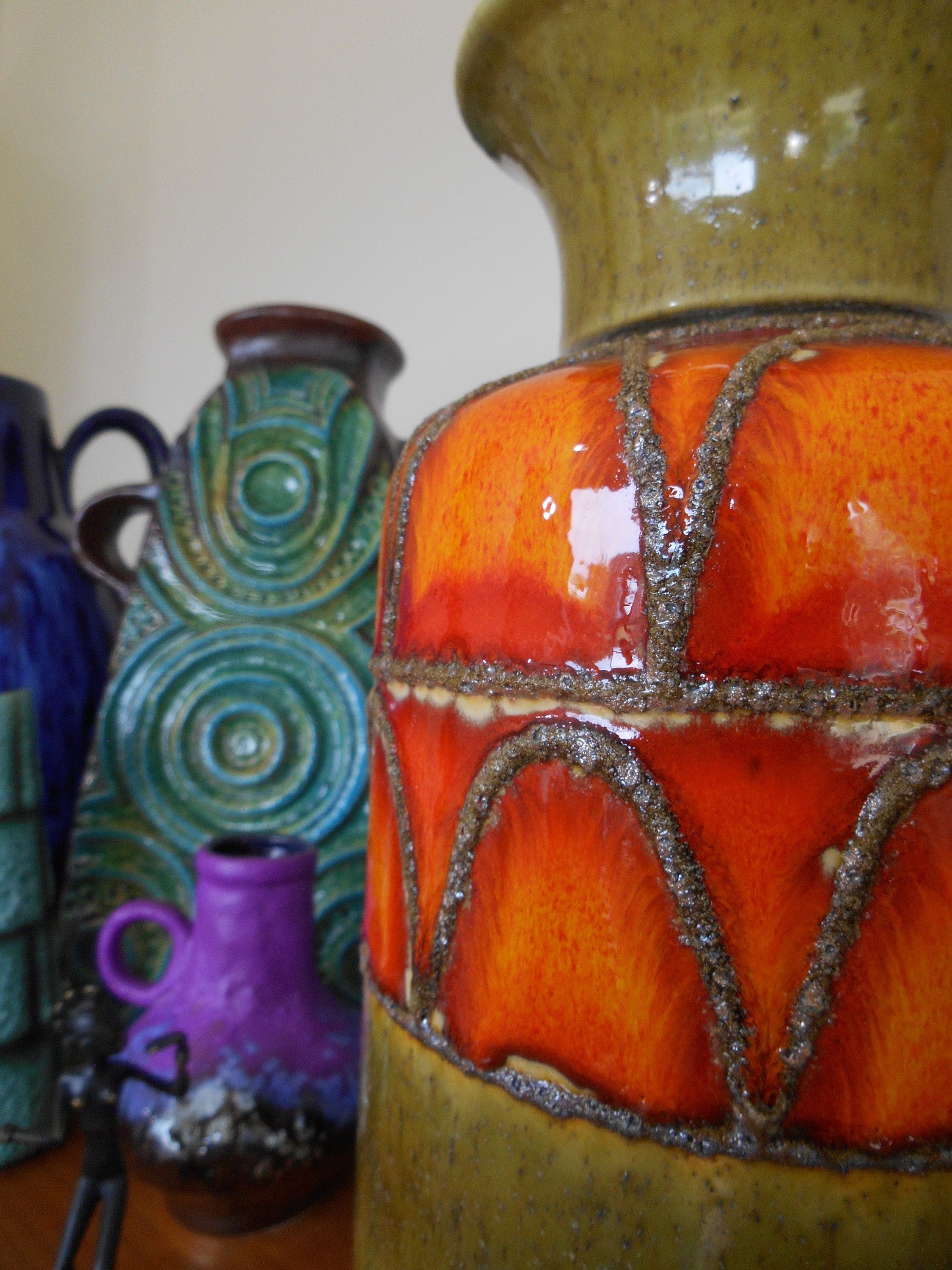 ゆううつ様fat lava JASBA N602-12-14 Jasba N 602 12 14 Vase WGP Mid Century West Germany Fat Lava