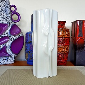 Vintage 1960's Furstenberg vase, German pottery, fat lava era, retro interior room design idea