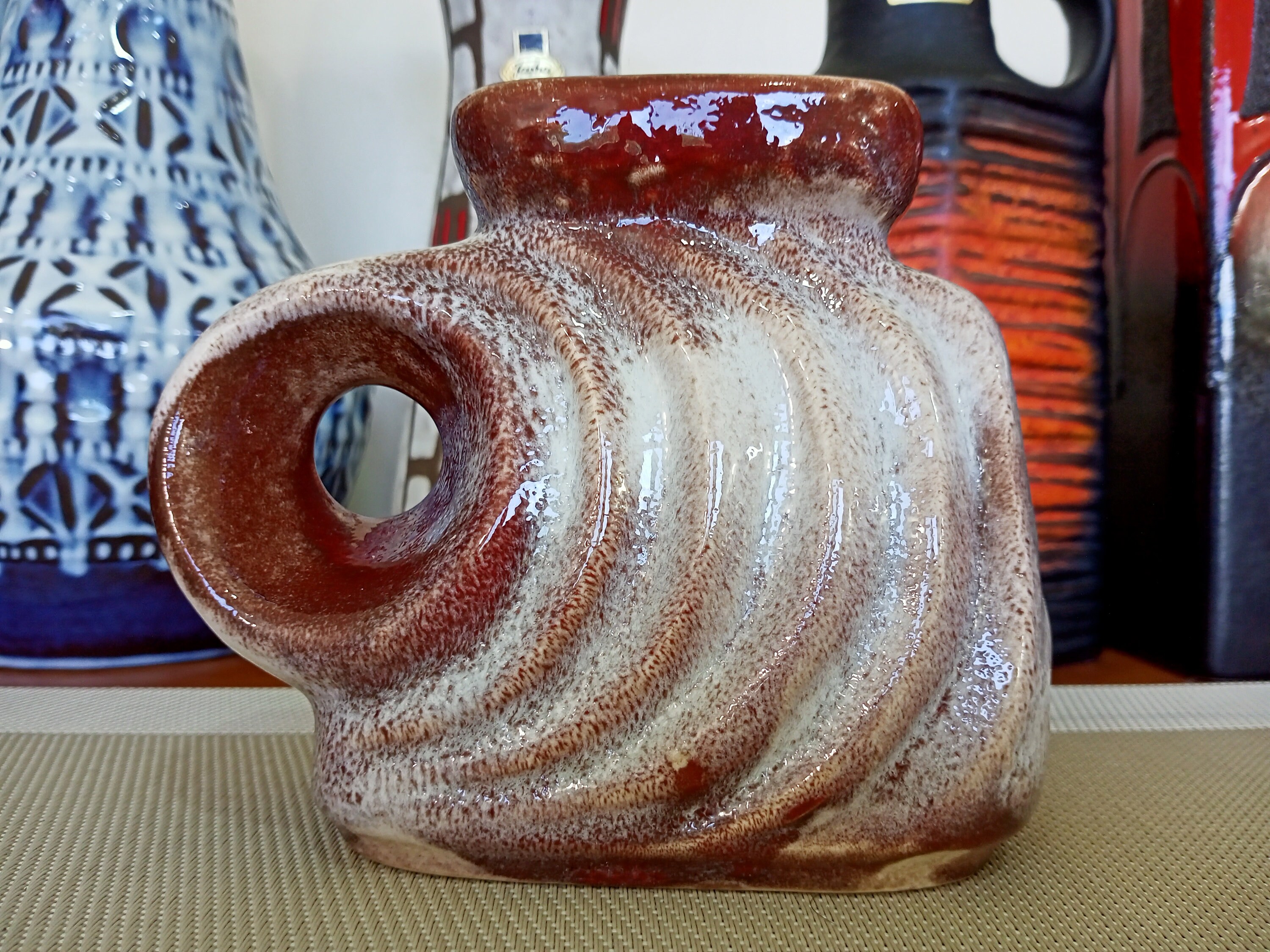 1960 年代のヴィンテージ花瓶、西ドイツの溶岩陶器、レトロなミッド