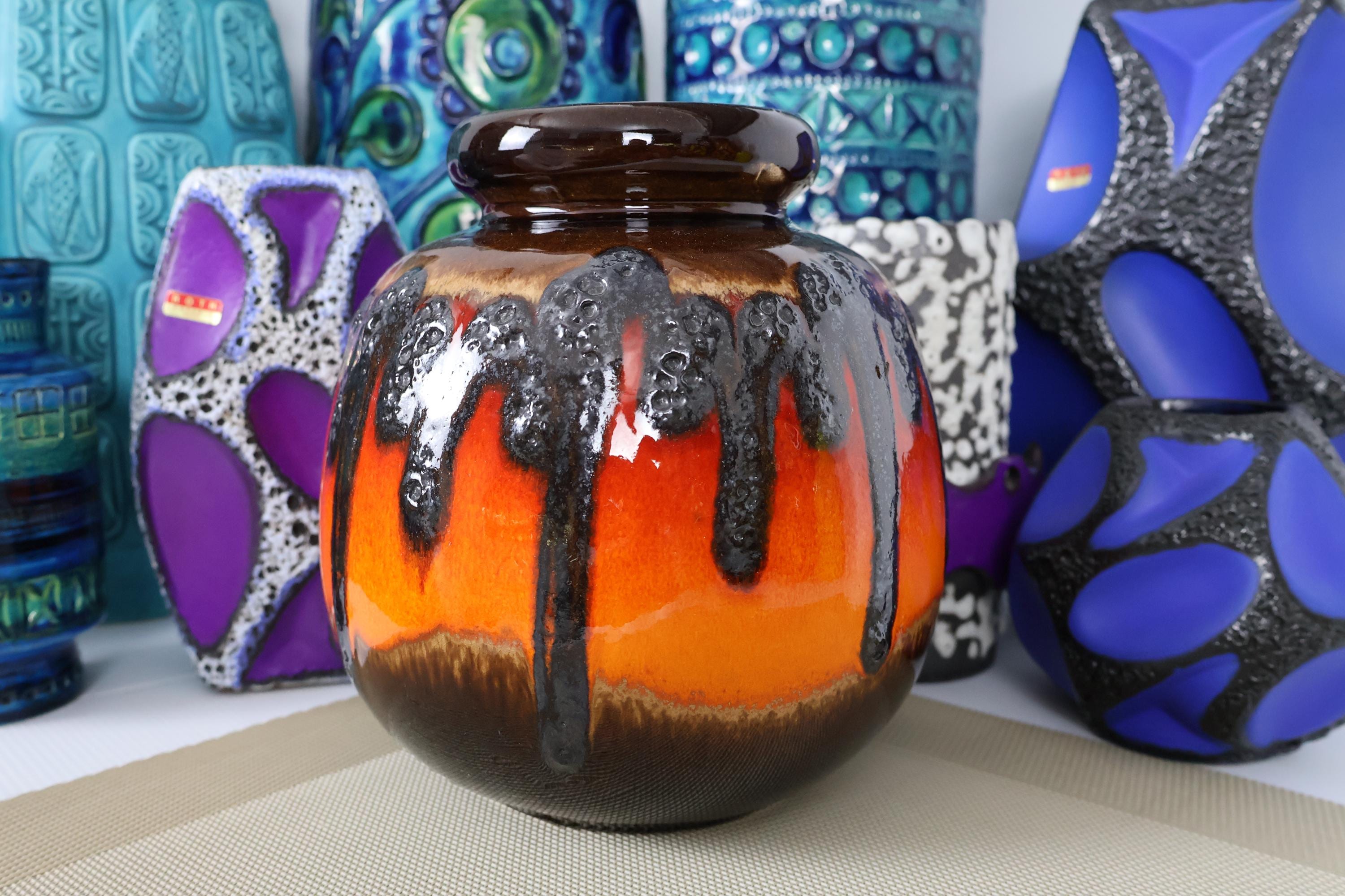 1960年代のヴィンテージ、Scheurichの花瓶、西ドイツの陶器、ラウンジ