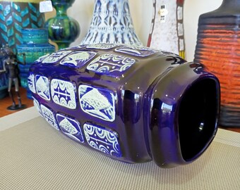 Vintage 1960s Bay Keramik Vase, West German Fat Lava Pottery
