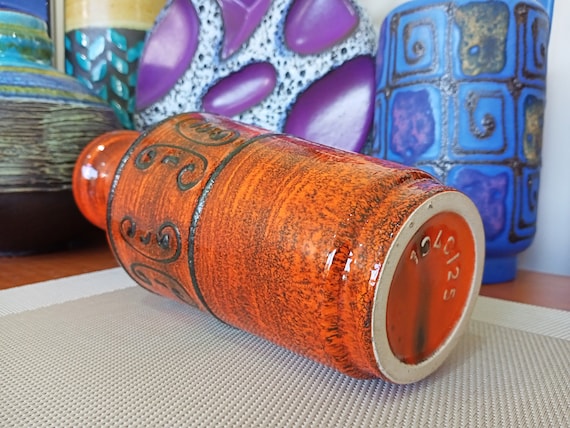Vintage 1960's Vase, West German Fat Lava Pottery, Retro Mid