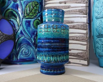 Vintage Bitossi Rimini Blue Cigarette Box, Rosenthal Netter Lidded