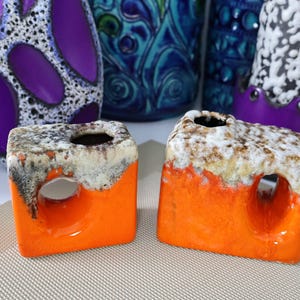 Wazony ceramiczne z lat 60. XX wieku, gruba ceramika lawowa do salonu, jadalni lub stolika kawowego