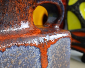 1960年代のヴィンテージ花瓶、西ドイツ製ファットラバ陶器、ミッド