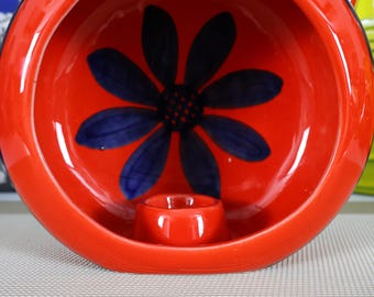 1960 年代のヴィンテージ キャンドル ホルダー、溶岩時代の陶器
