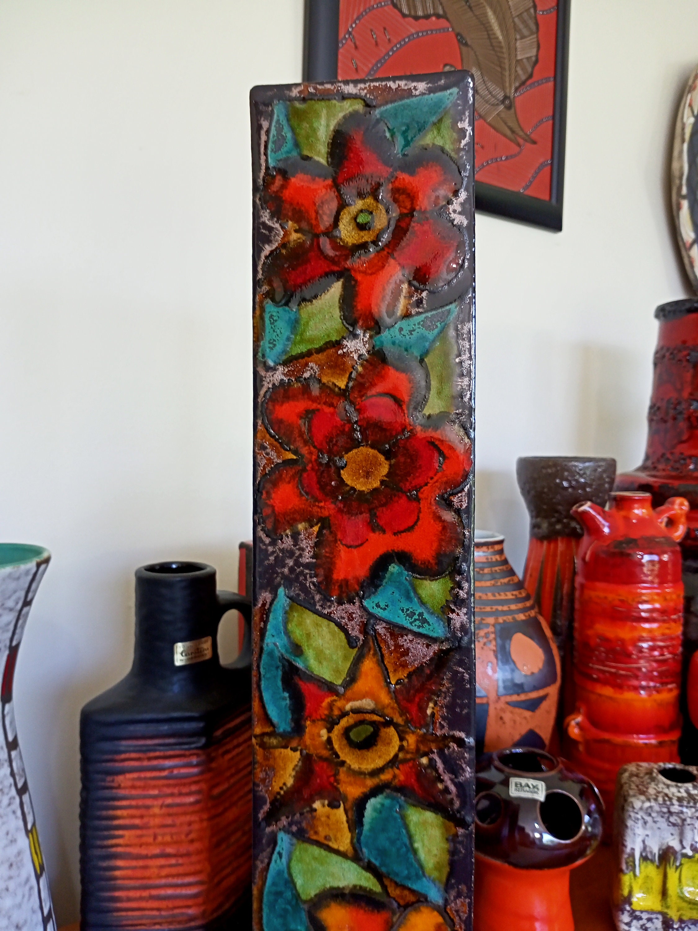 Vintage 1960's Ruscha Wall Plate, West German Fat Lava Pottery