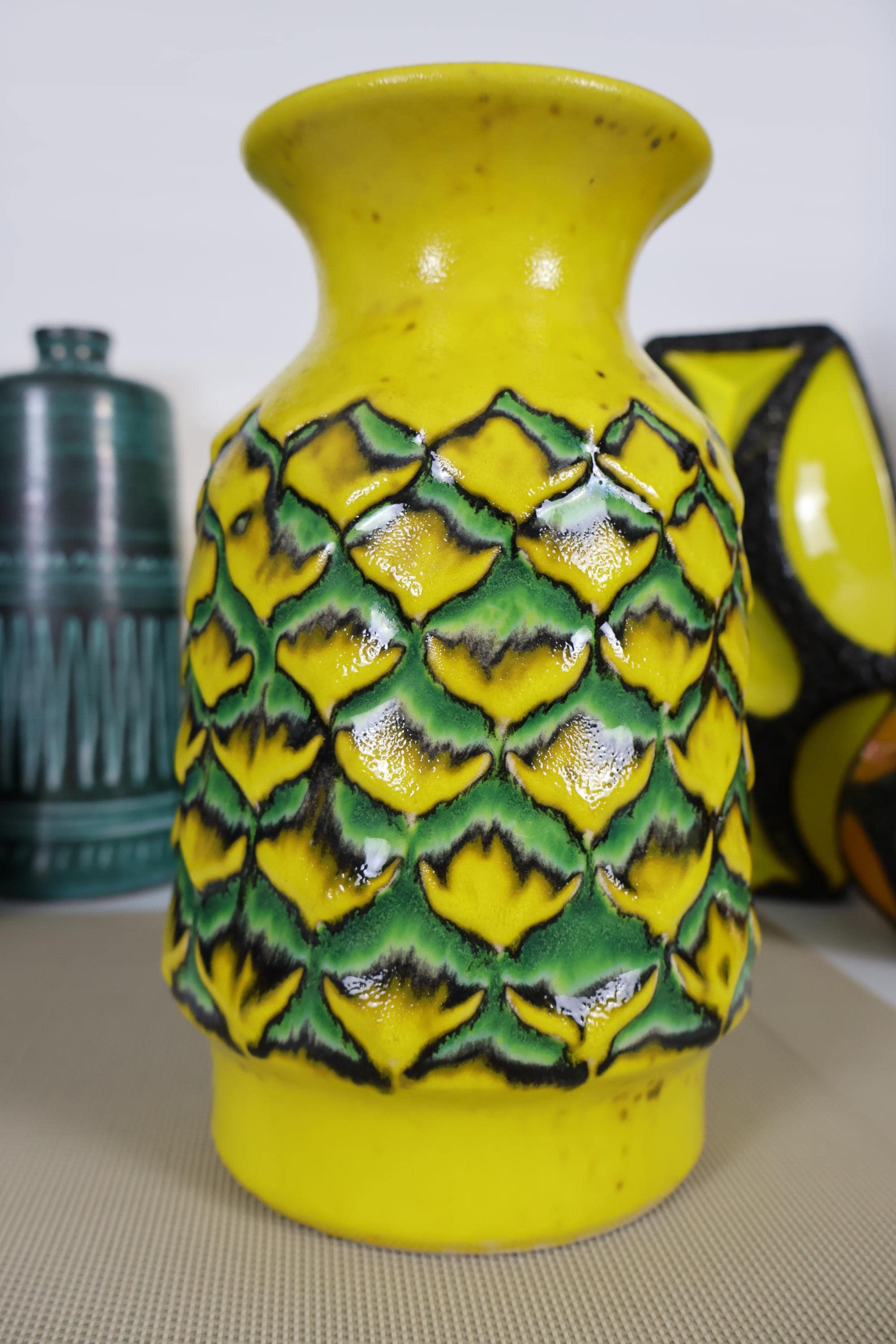 1960年代のヴィンテージ花瓶、西ドイツの溶岩陶器、ラウンジ