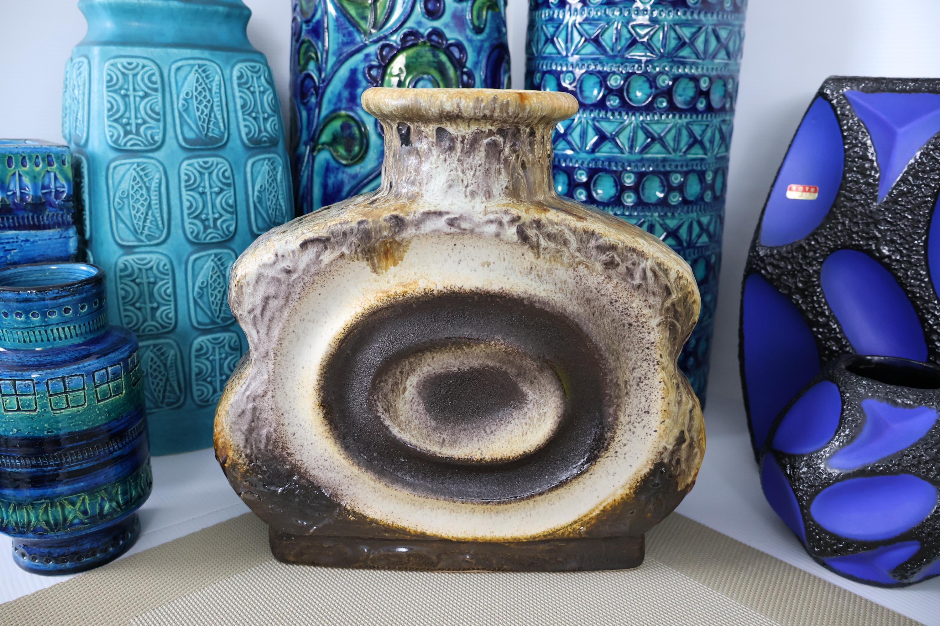 1960年代のヴィンテージ花瓶、西ドイツの溶岩陶器、レトロなミッド