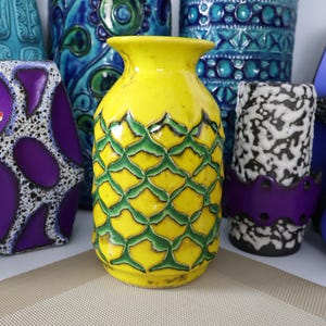 A vintage 1960&#39;s vase, West German pottery by Jasba, fat lava for the lounge dining kitchen bar or office, retro mid century modern MCM WGP