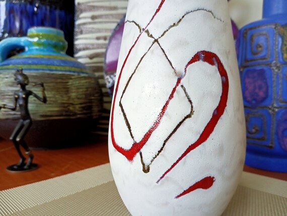 Vintage 1960's Carstens Ceramic Vase, West German Fat Lava Pottery