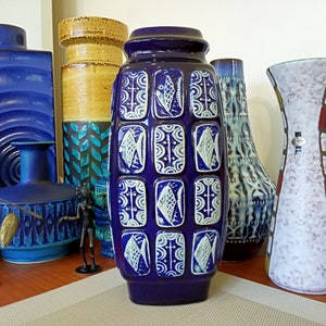 Vintage 1960s Bay Keramik Vase, West German Fat Lava Pottery