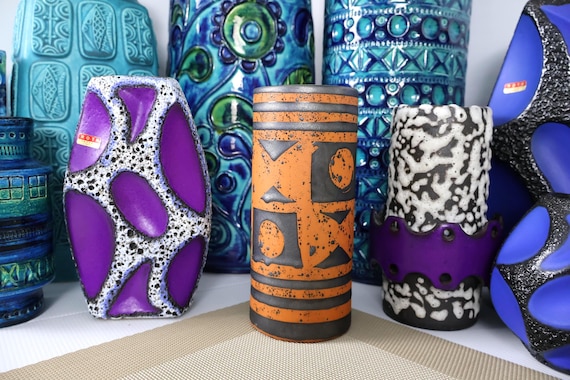 Carstens Vintage 1960's Ceramic Vase, West German Fat Lava Pottery